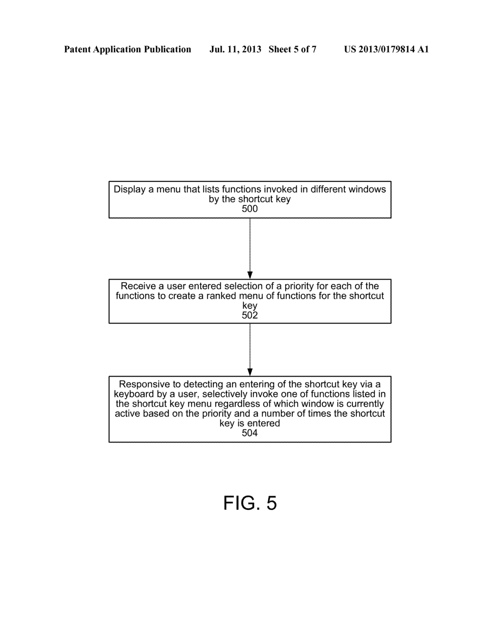 ENABLING A USER TO INVOKE A FUNCTION VIA A SHORTCUT KEY IN A MULTI-WINDOW     COMPUTING ENVIRONMENT - diagram, schematic, and image 06