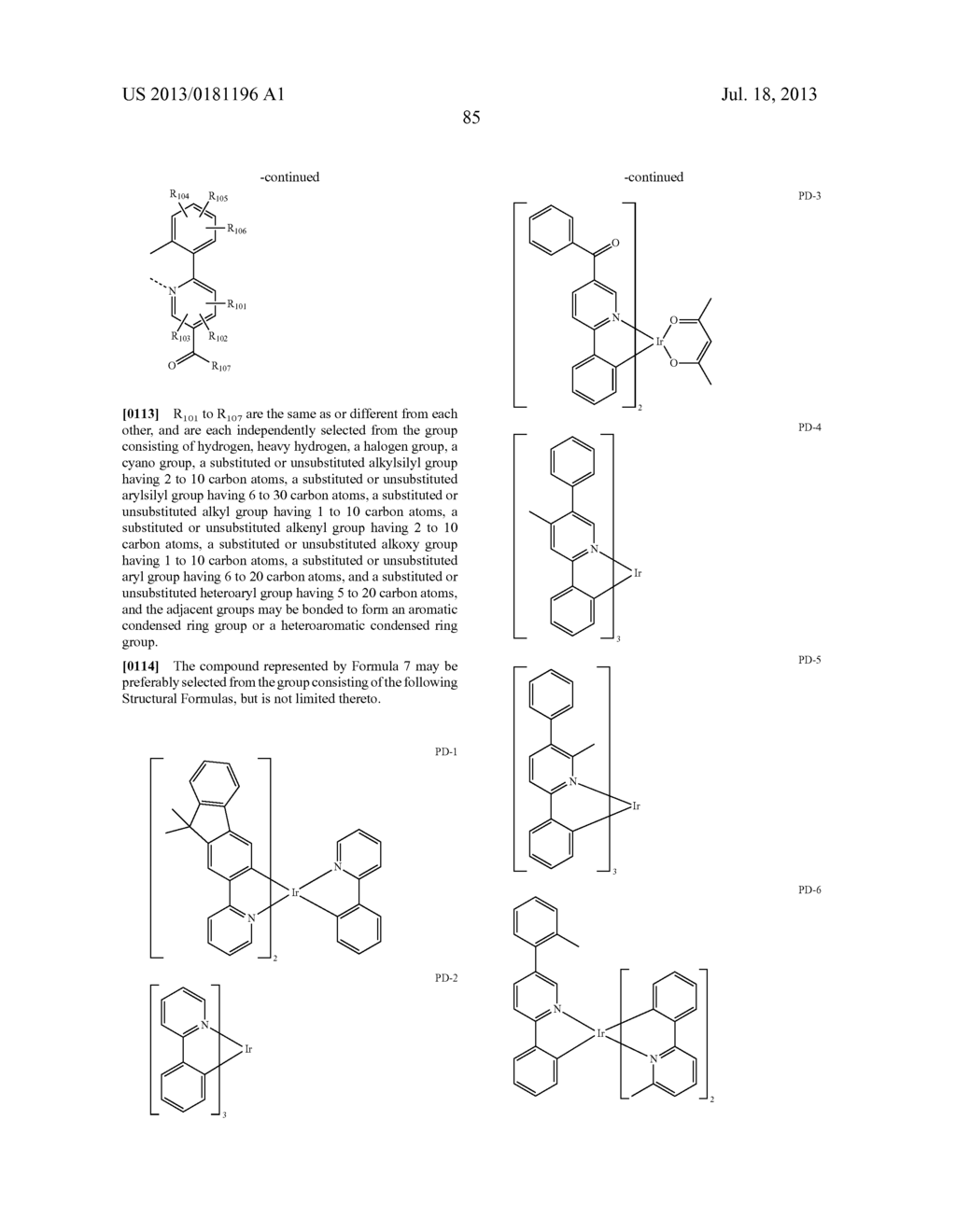 COMPOUNDS AND ORGANIC ELECTRONIC DEVICE USING THE SAME - diagram, schematic, and image 91