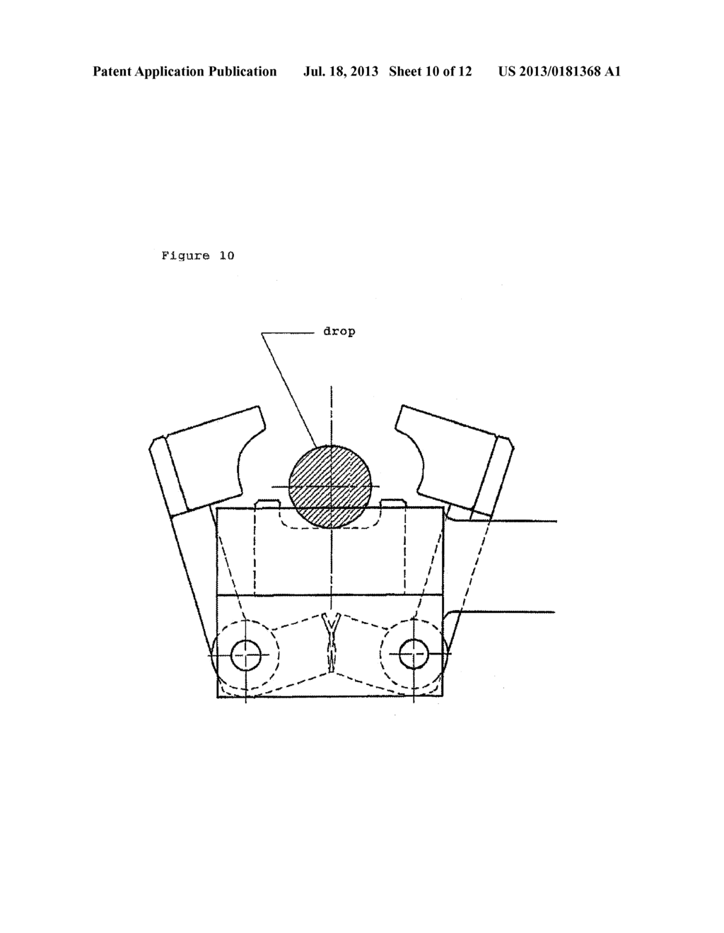 METHOD AND DEVICE FOR FORCIBLY INSERTING DROP INTO COMPRESSION MOLDING     MACHINE, AND MOLDING DIE FOLLOW-UP TYPE METHOD AND DEVICE FOR SUPPLYING     DROP - diagram, schematic, and image 11