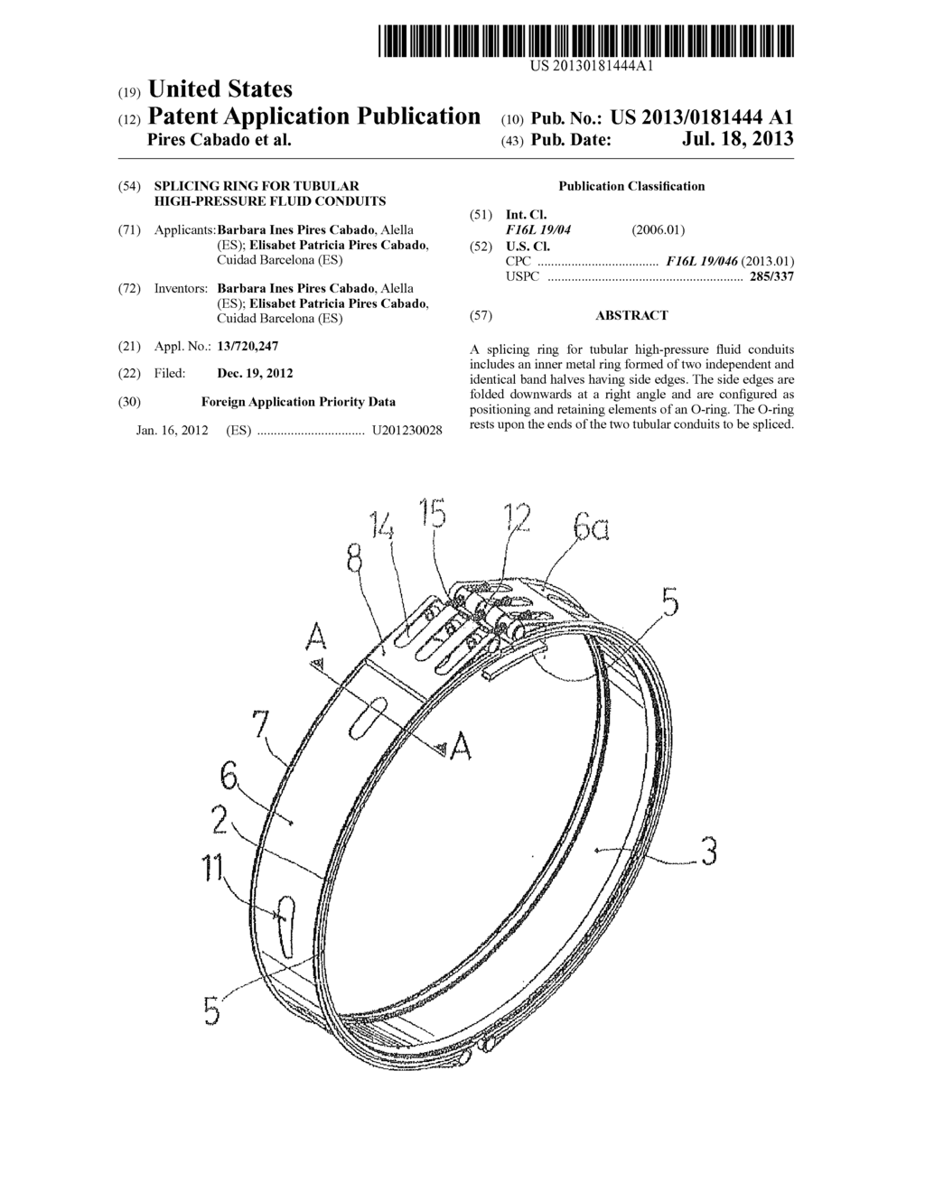 Splicing ring for tubular high-pressure fluid conduits - diagram, schematic, and image 01