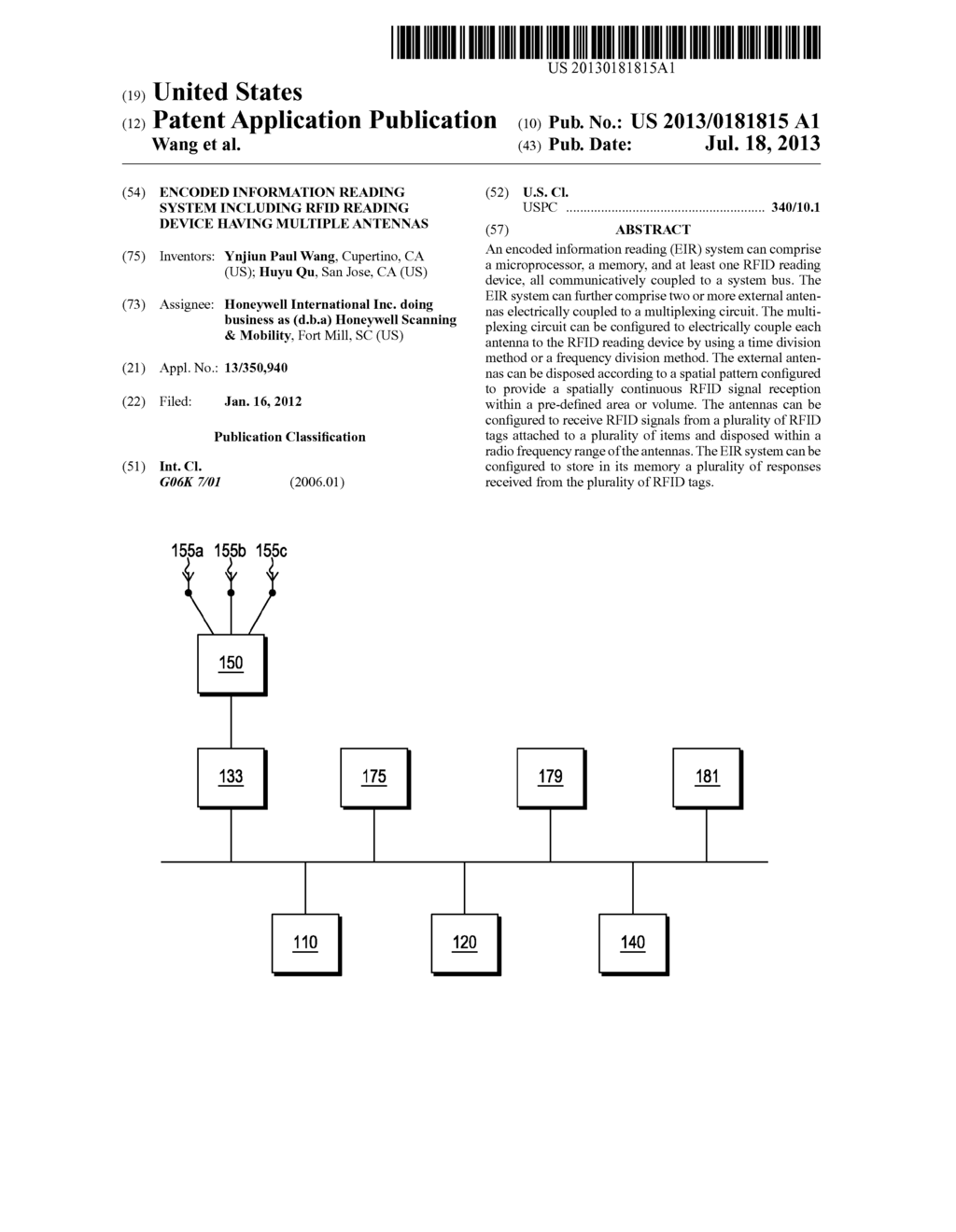 ENCODED INFORMATION READING SYSTEM INCLUDING RFID READING DEVICE HAVING     MULTIPLE ANTENNAS - diagram, schematic, and image 01