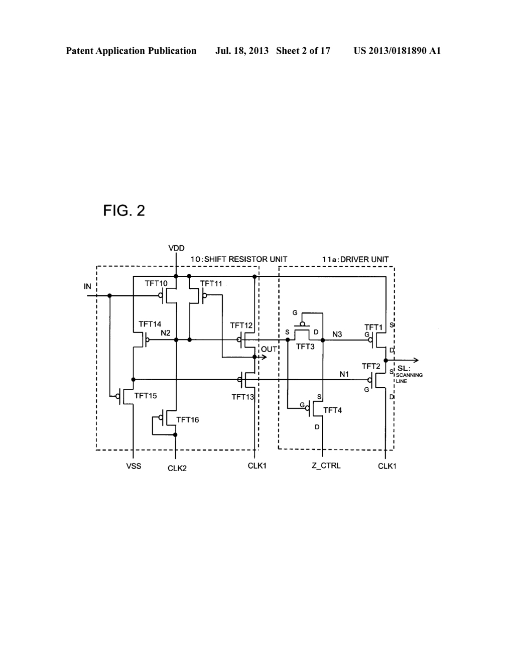 SCANNING LINE DRIVING CIRCUIT, DISPLAY DEVICE, AND SCANNING LINE DRIVING     METHOD - diagram, schematic, and image 03