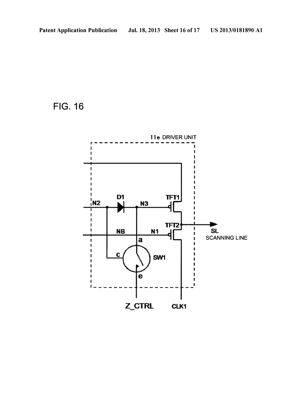 SCANNING LINE DRIVING CIRCUIT, DISPLAY DEVICE, AND SCANNING LINE DRIVING     METHOD - diagram, schematic, and image 17