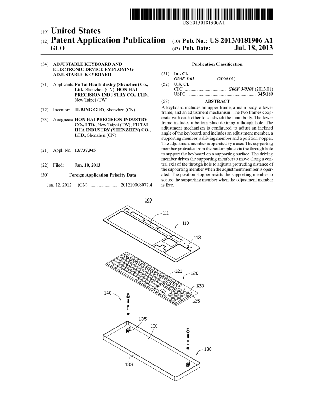 ADJUSTABLE KEYBOARD AND ELECTRONIC DEVICE EMPLOYING ADJUSTABLE KEYBOARD - diagram, schematic, and image 01