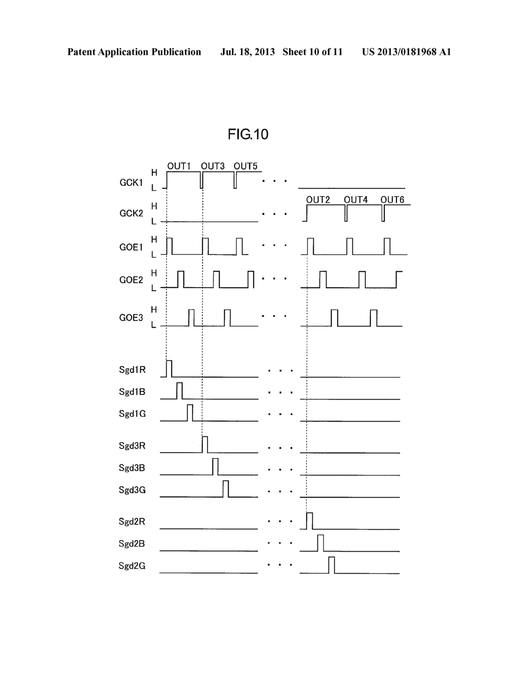 DRIVE CIRCUIT OF DISPLAY DEVICE, DISPLAY DEVICE, AND METHOD OF DRIVING     DISPLAY DEVICE - diagram, schematic, and image 11