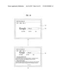 METHOD FOR PRODUCING ADVERTISEMENT CONTENT USING A DISPLAY DEVICE AND     DISPLAY DEVICE FOR SAME diagram and image