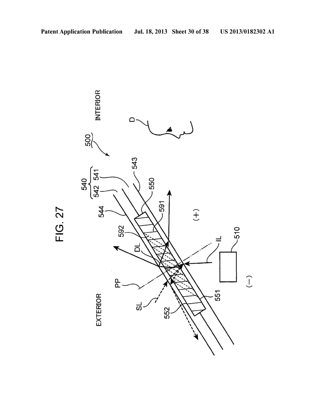 SEE-THROUGH DISPLAY DEVICE AND VEHICLE HAVING SEE-THROUGH DISPLAY DEVICE     MOUNTED THEREON - diagram, schematic, and image 31