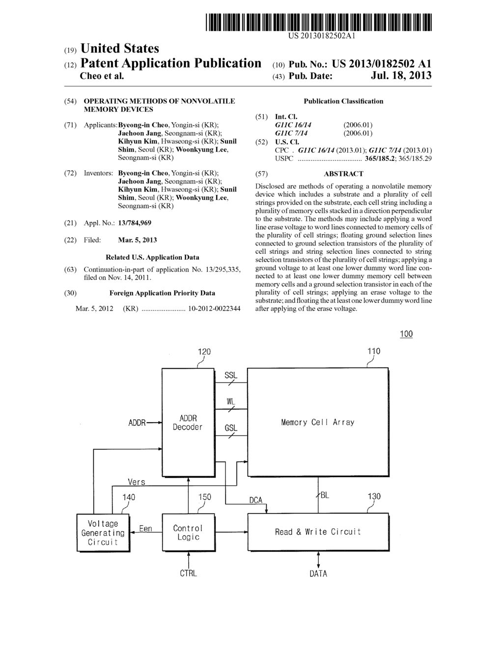 Operating Methods of Nonvolatile Memory Devices - diagram, schematic, and image 01