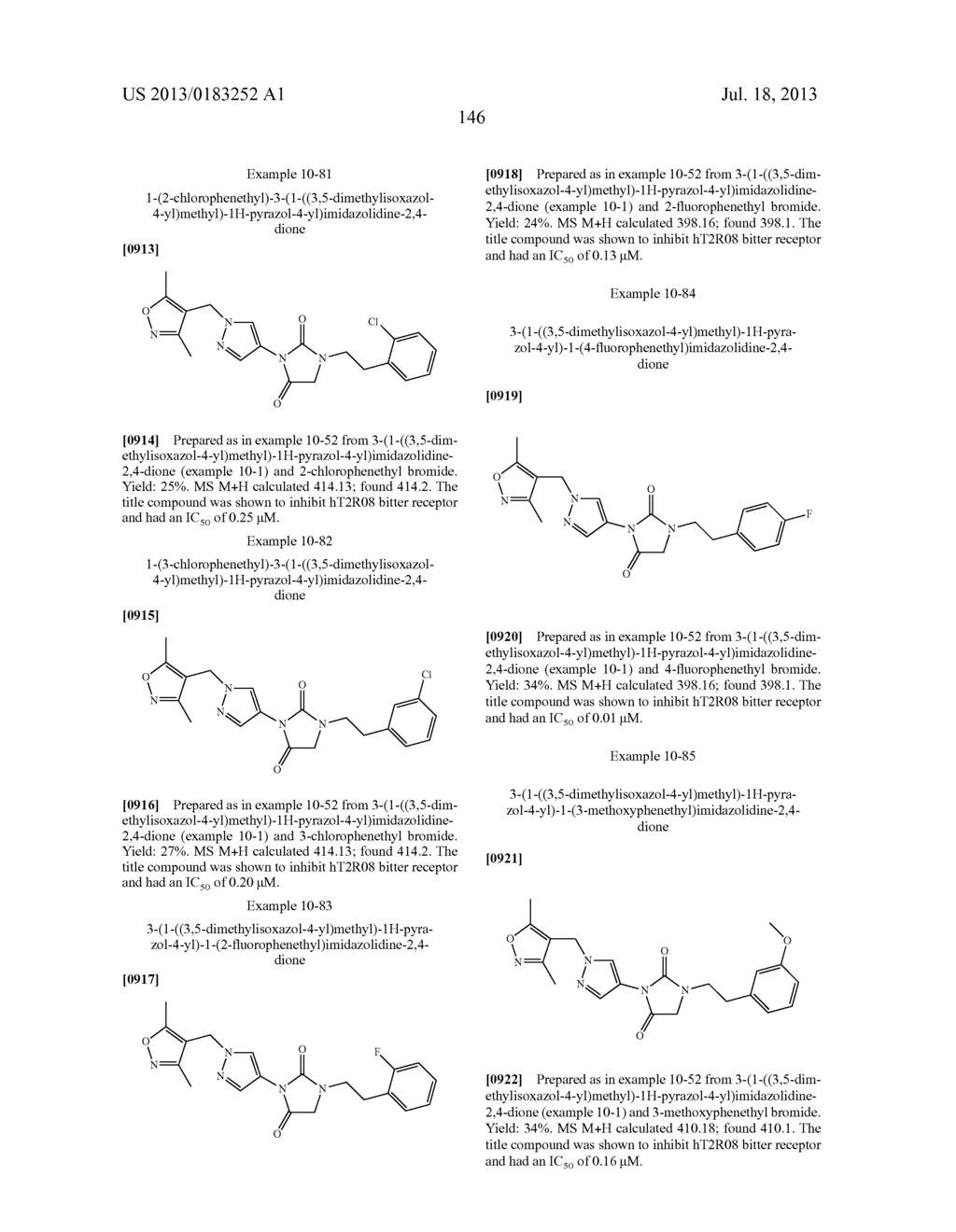 COMPOUNDS THAT INHIBIT (BLOCK) BITTER TASTE IN COMPOSITION AND METHODS OF     MAKING SAME - diagram, schematic, and image 150