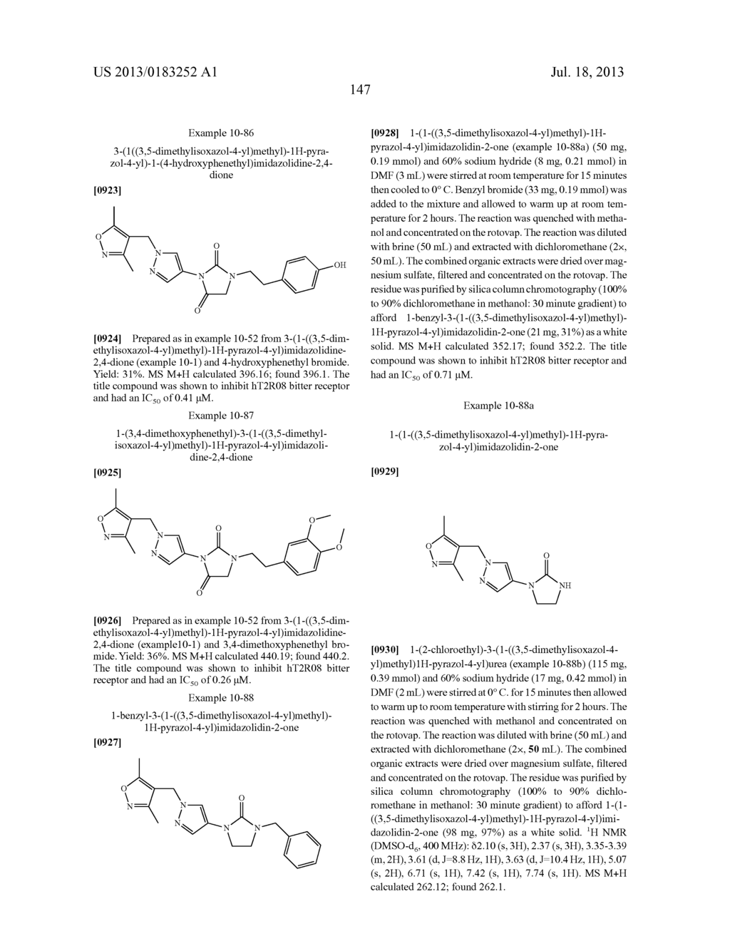 COMPOUNDS THAT INHIBIT (BLOCK) BITTER TASTE IN COMPOSITION AND METHODS OF     MAKING SAME - diagram, schematic, and image 151