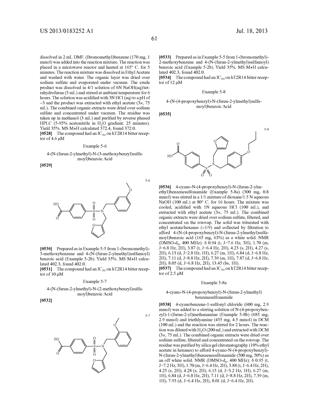 COMPOUNDS THAT INHIBIT (BLOCK) BITTER TASTE IN COMPOSITION AND METHODS OF     MAKING SAME - diagram, schematic, and image 65