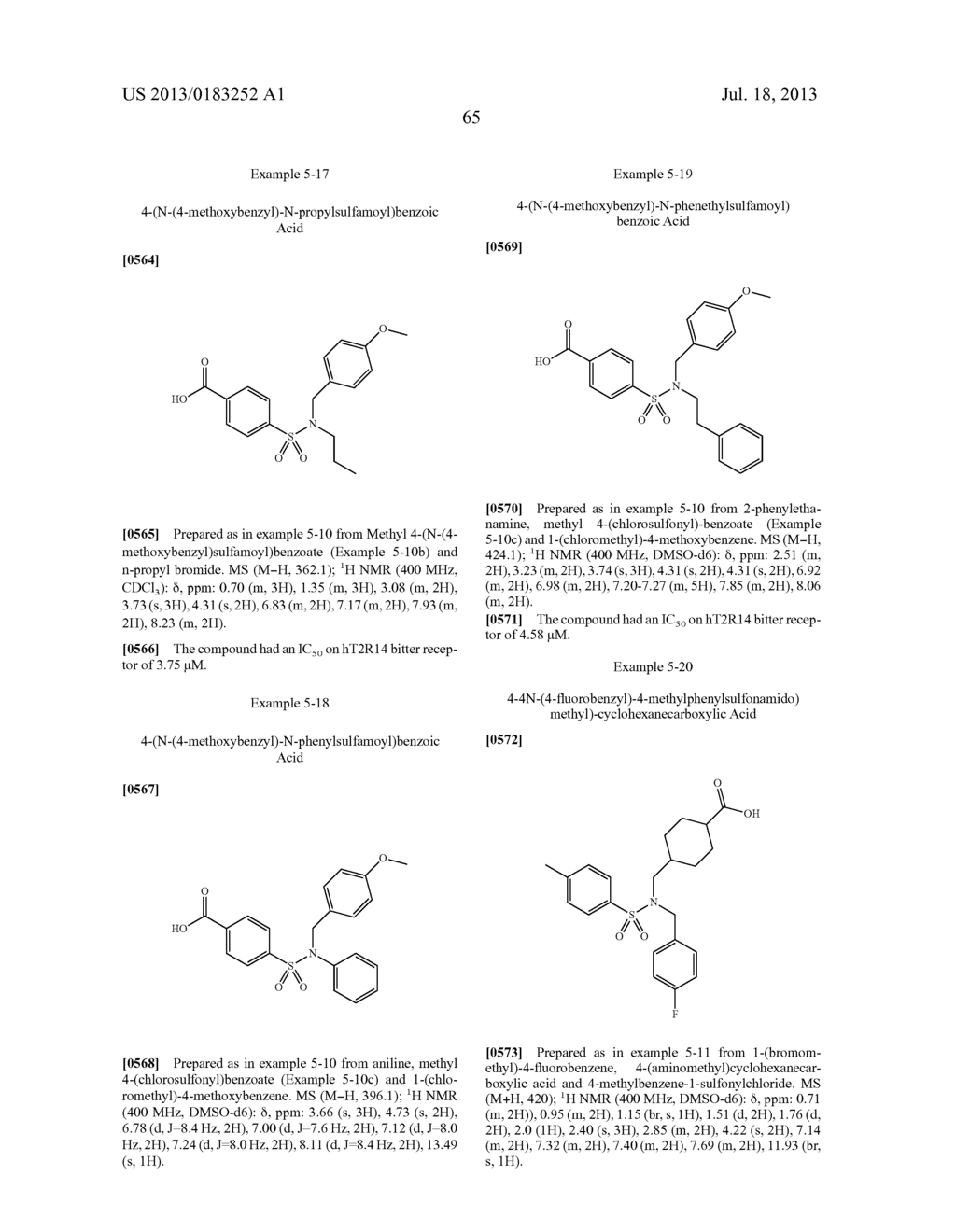 COMPOUNDS THAT INHIBIT (BLOCK) BITTER TASTE IN COMPOSITION AND METHODS OF     MAKING SAME - diagram, schematic, and image 69