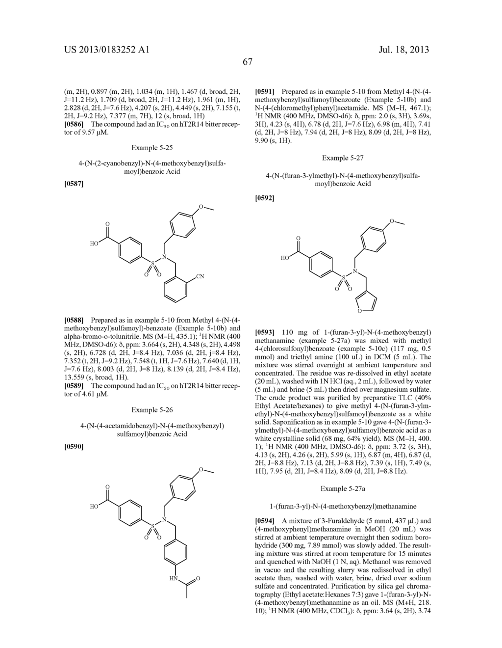 COMPOUNDS THAT INHIBIT (BLOCK) BITTER TASTE IN COMPOSITION AND METHODS OF     MAKING SAME - diagram, schematic, and image 71