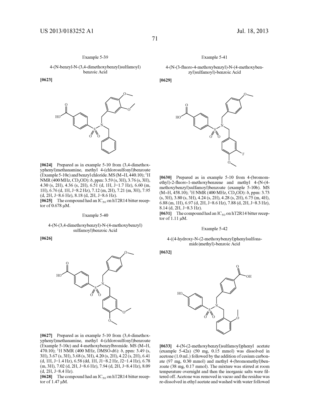 COMPOUNDS THAT INHIBIT (BLOCK) BITTER TASTE IN COMPOSITION AND METHODS OF     MAKING SAME - diagram, schematic, and image 75