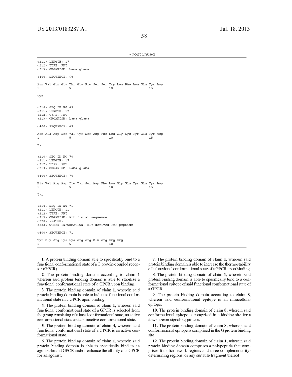 PROTEIN BINDING DOMAINS STABILIZING FUNCTIONAL CONFORMATIONAL STATES OF     GPCRS AND USES THEREOF - diagram, schematic, and image 86