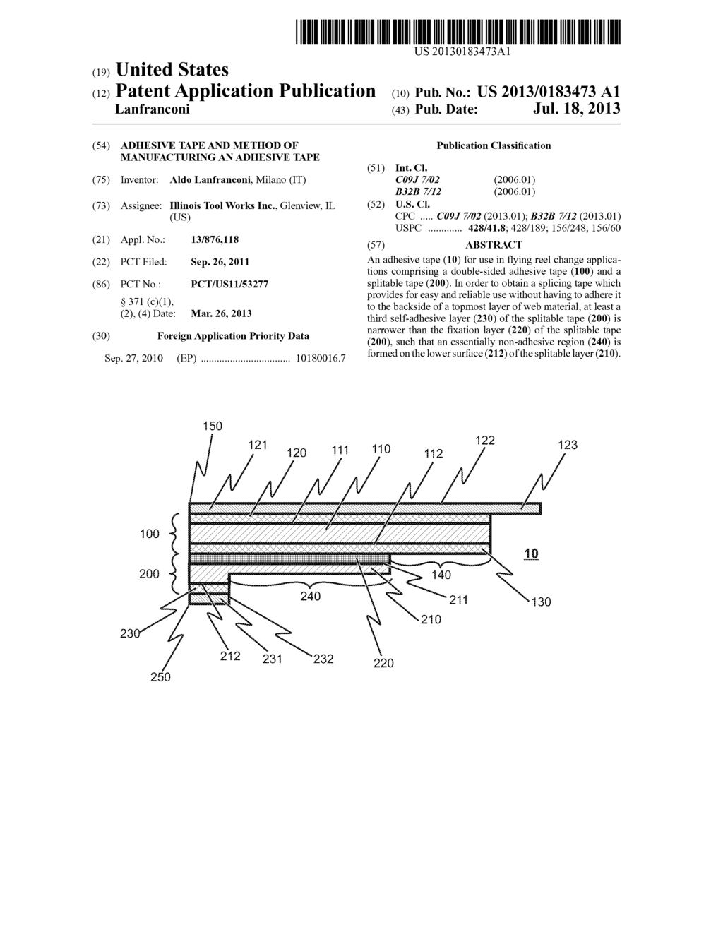 ADHESIVE TAPE AND METHOD OF MANUFACTURING AN ADHESIVE TAPE - diagram, schematic, and image 01