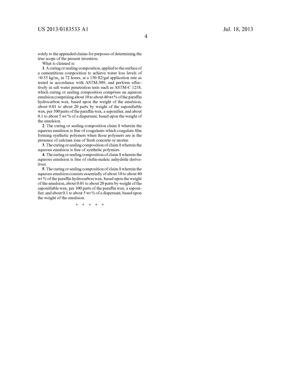 CURING OR SEALING COMPOSITIONS FOR CONCRETE AND CEMENT FORMULATIONS AND     PROCESSES FOR USING THE SAME - diagram, schematic, and image 05