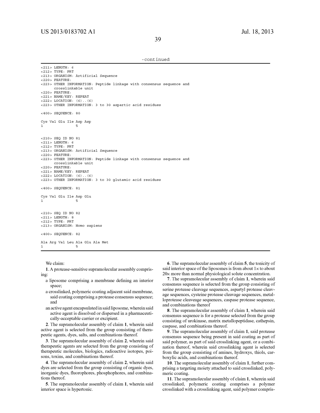 PROTEASE SELECTIVE SUPRAMOLECULAR ASSEMBLIES - diagram, schematic, and image 66