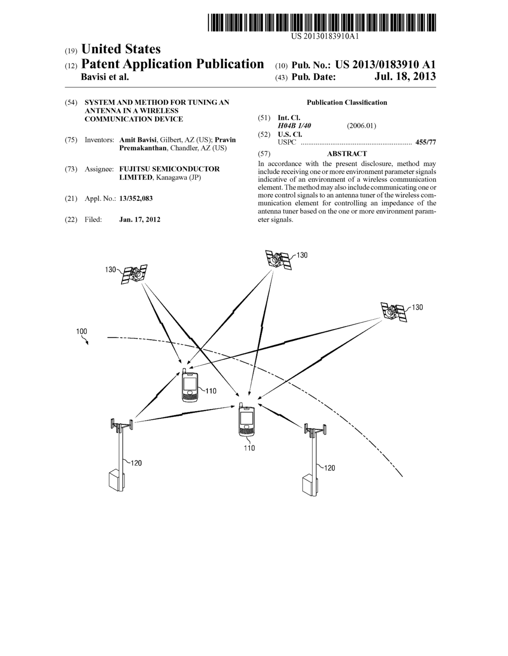 SYSTEM AND METHOD FOR TUNING AN ANTENNA IN A WIRELESS COMMUNICATION DEVICE - diagram, schematic, and image 01