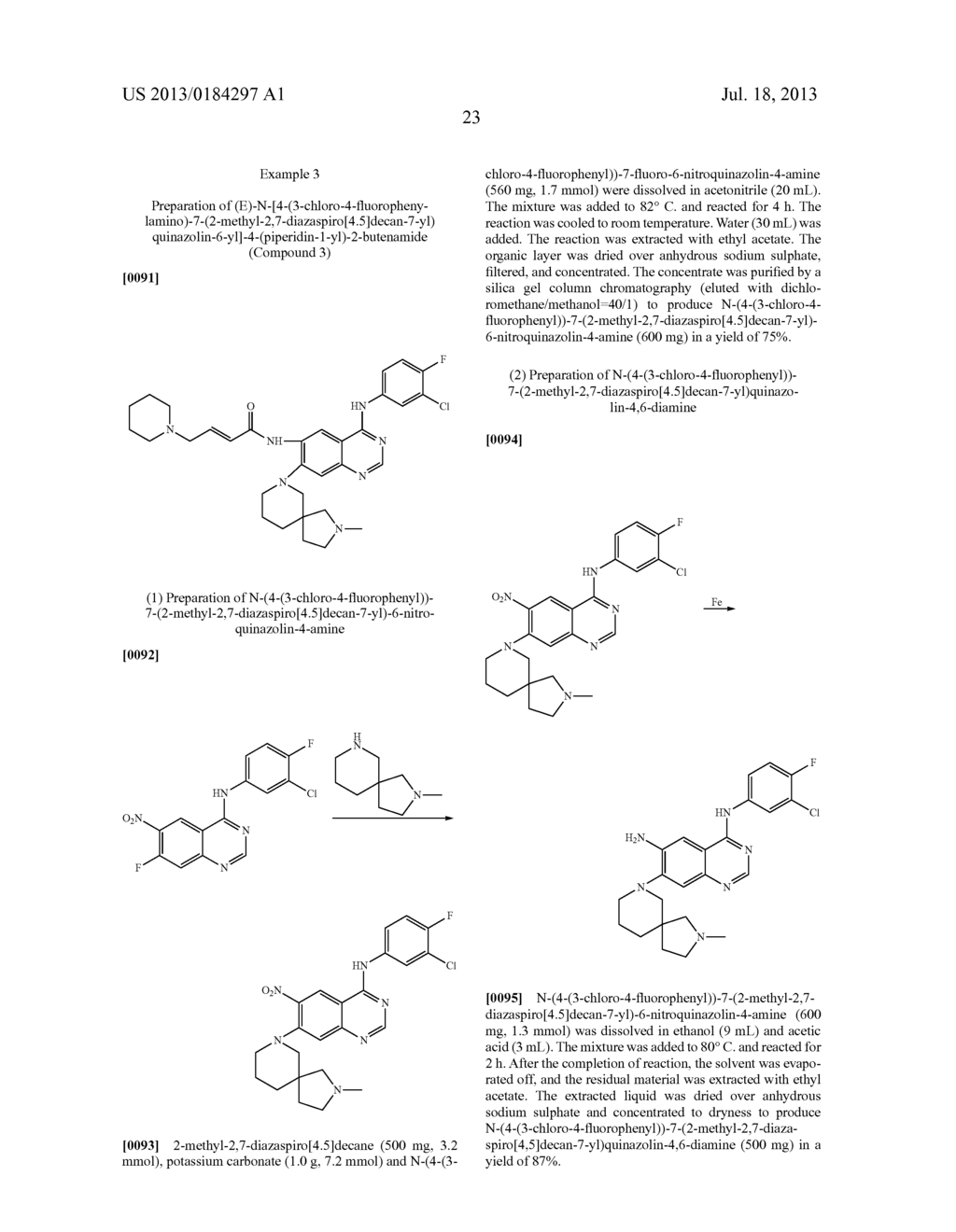 QUINAZOLINE DERIVATIVES SUBSTITUTED BY ANILINE, PREPARATION METHOD AND USE     THEREOF - diagram, schematic, and image 24