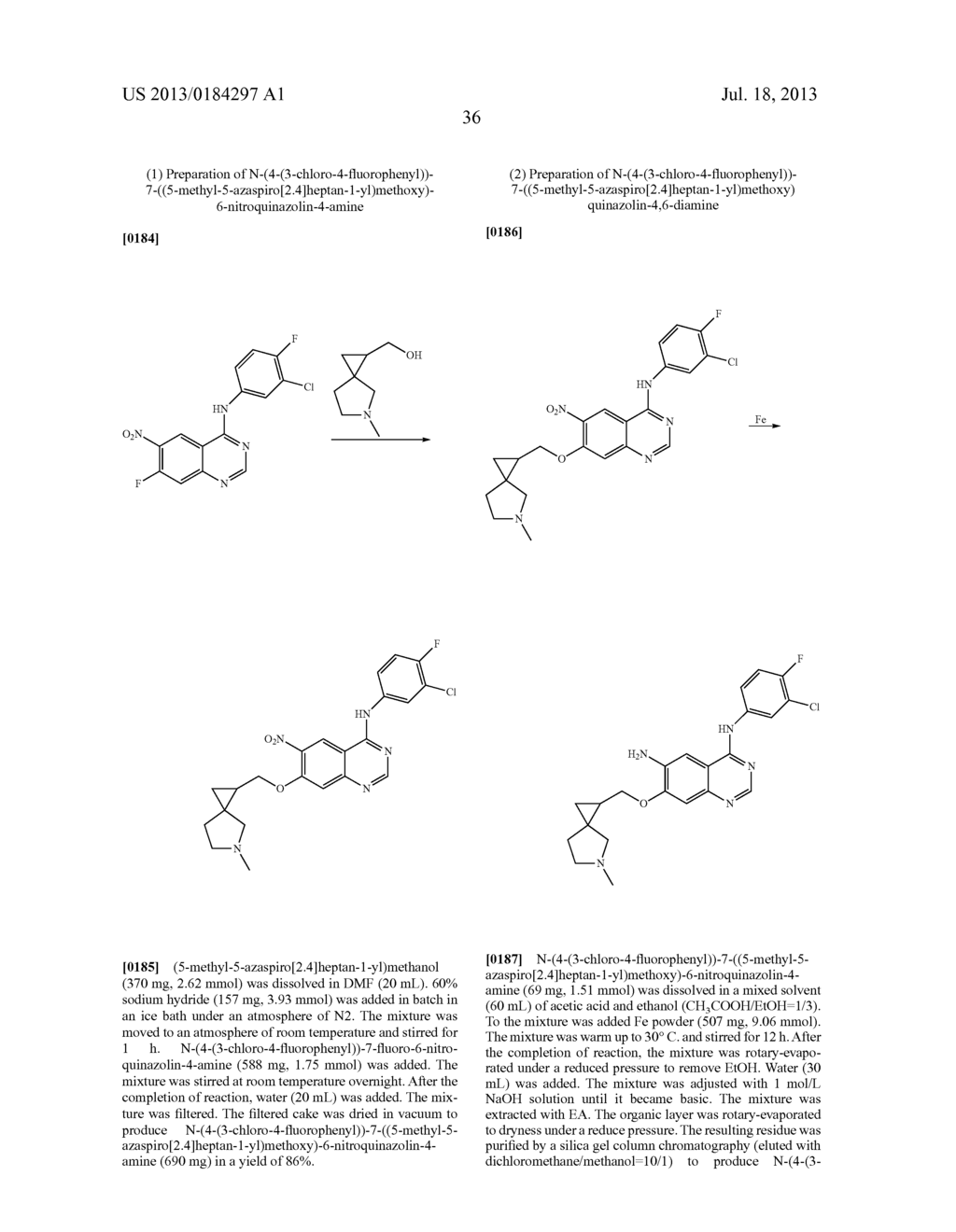 QUINAZOLINE DERIVATIVES SUBSTITUTED BY ANILINE, PREPARATION METHOD AND USE     THEREOF - diagram, schematic, and image 37