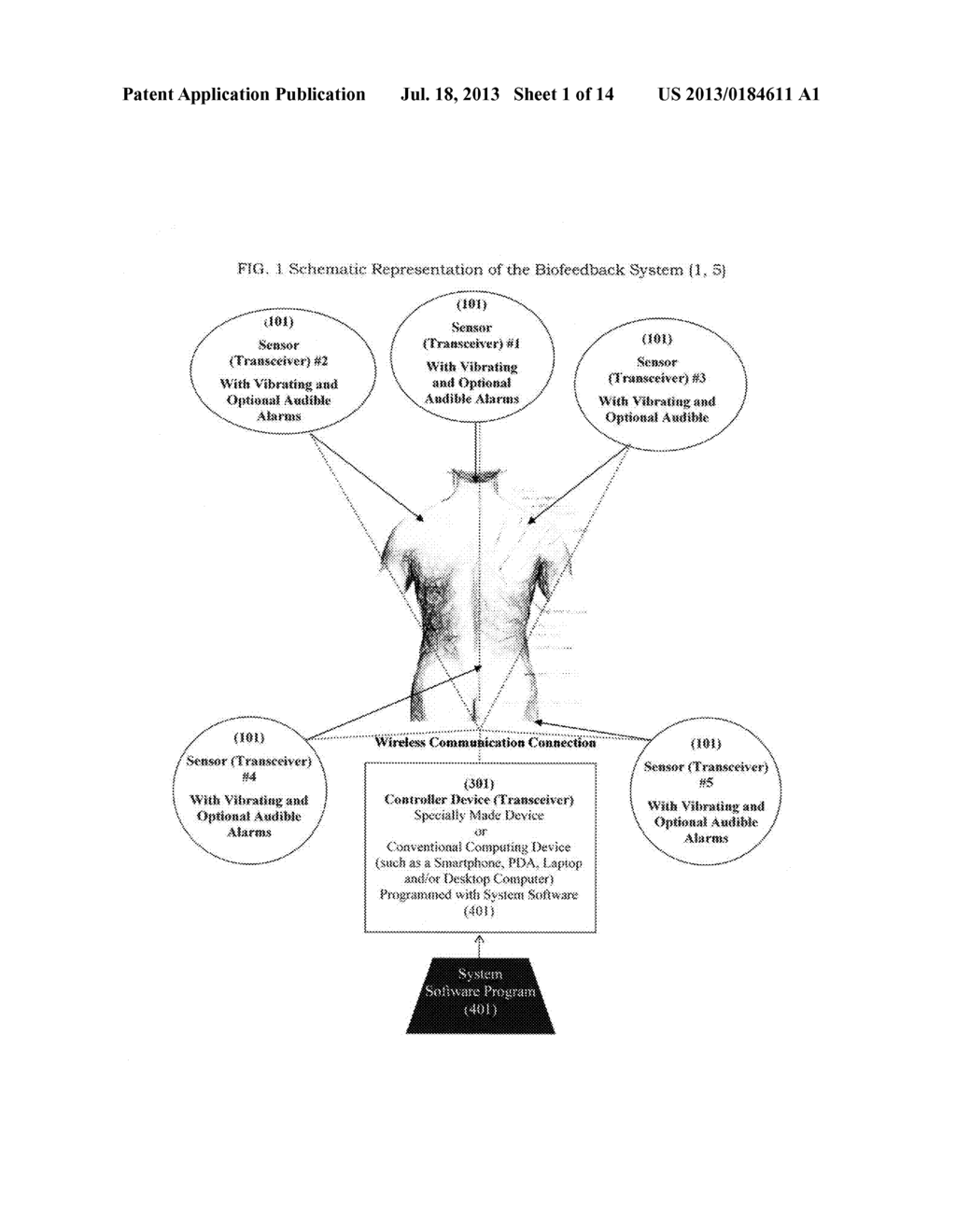 SYSTEM AND APPARATUS FOR POSTURE AND BODY POSITION CORRECTION AND     IMPROVEMENT THROUGH A COMPUTER-ASSISTED BIOFEEDBACK SYSTEM - diagram, schematic, and image 02