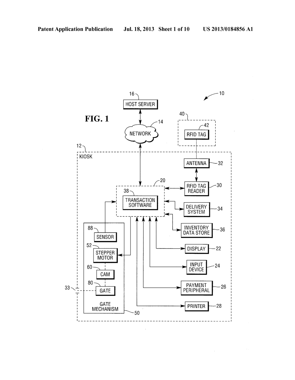 DIGITAL MEDIA RENTAL AND RETURN KIOSK HAVING A THREE-POSITION LOCKABLE     GATE MECHANISM AND METHODS OF OPERATING A DIGITAL MEDIA RENTAL AND RETURN     KIOSK - diagram, schematic, and image 02