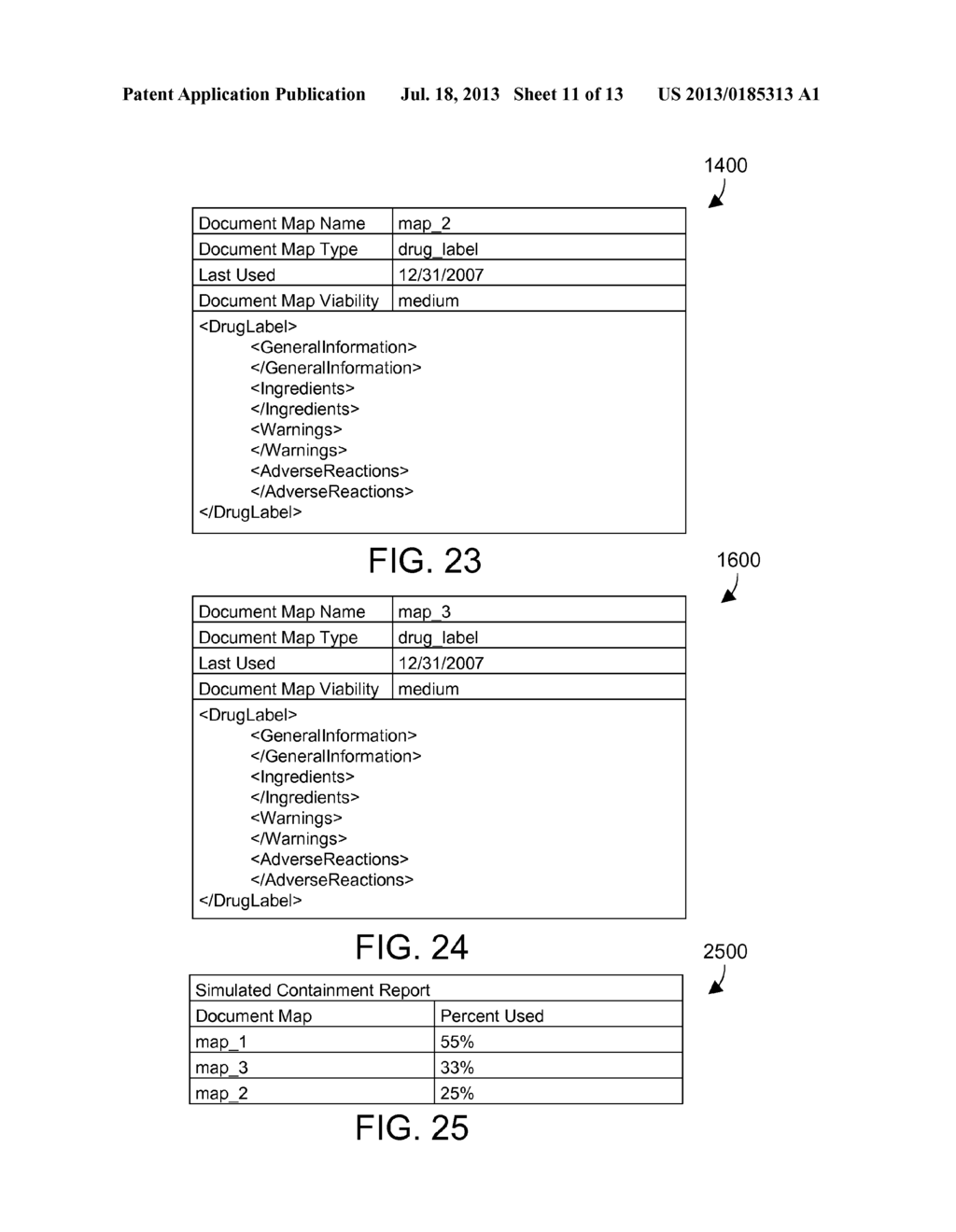 GENERATING SIMULATED CONTAINMENT REPORTS OF DYNAMICALLY ASSEMBLED     COMPONENTS IN A CONTENT MANAGEMENT SYSTEM - diagram, schematic, and image 12