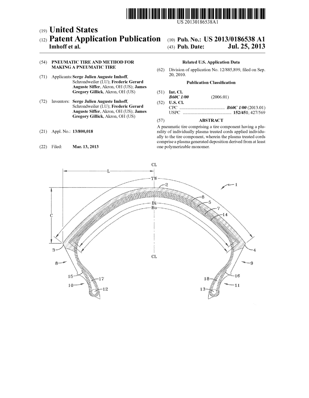 PNEUMATIC TIRE AND METHOD FOR MAKING A PNEUMATIC TIRE - diagram, schematic, and image 01