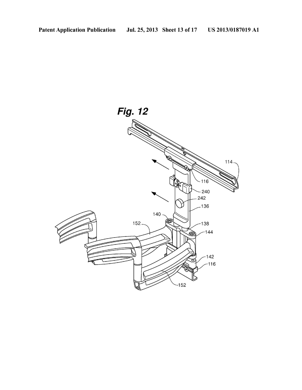 SWING ARM, TILT POSITIONABLE MOUNT FOR ELECTRONIC DISPLAY - diagram, schematic, and image 14