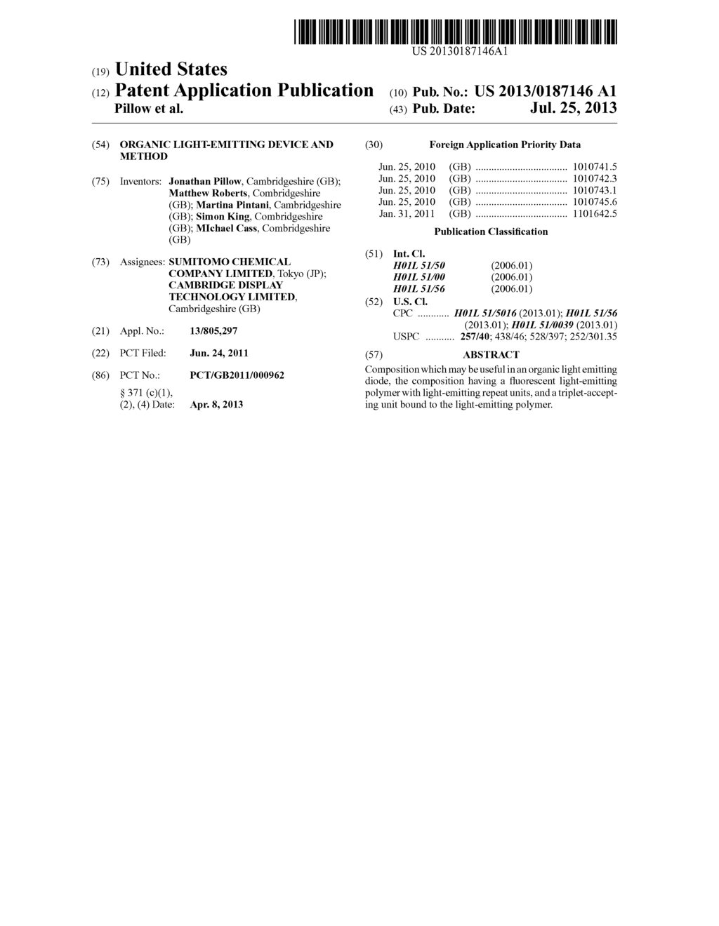 ORGANIC LIGHT-EMITTING DEVICE AND METHOD - diagram, schematic, and image 01