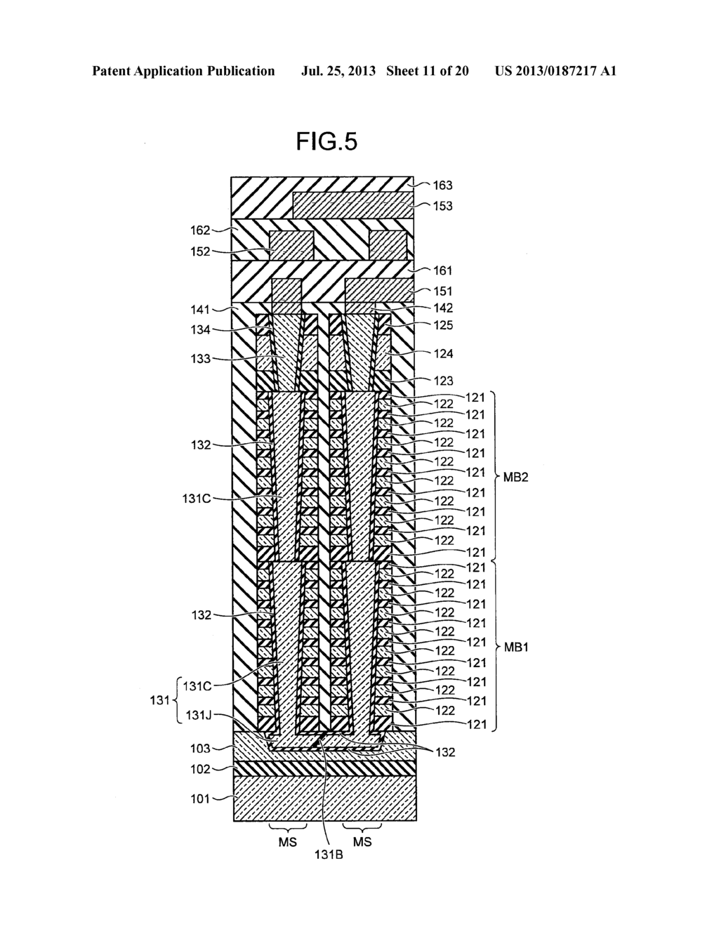 NONVOLATILE SEMICONDUCTOR MEMORY DEVICE AND METHOD OF MANUFACTURING THE     SAME - diagram, schematic, and image 12