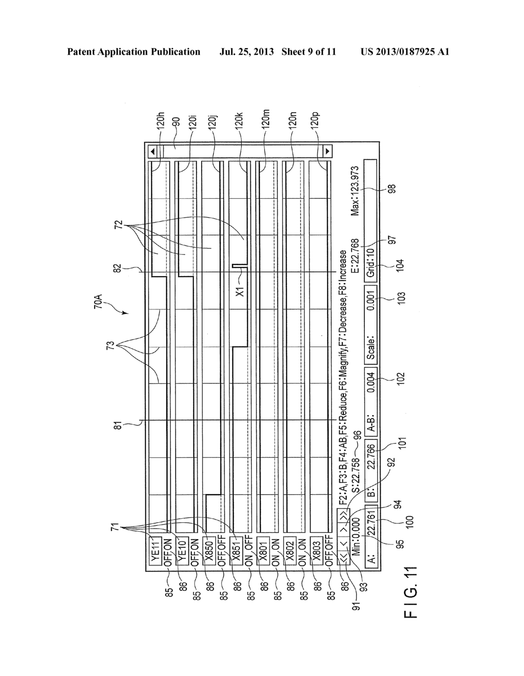 LOGIC GRAPH DISPLAYING APPARATUS AND LOGIC GRAPH DISPLAY METHOD, BOTH FOR     USE WITH MOLDING MACHINES - diagram, schematic, and image 10