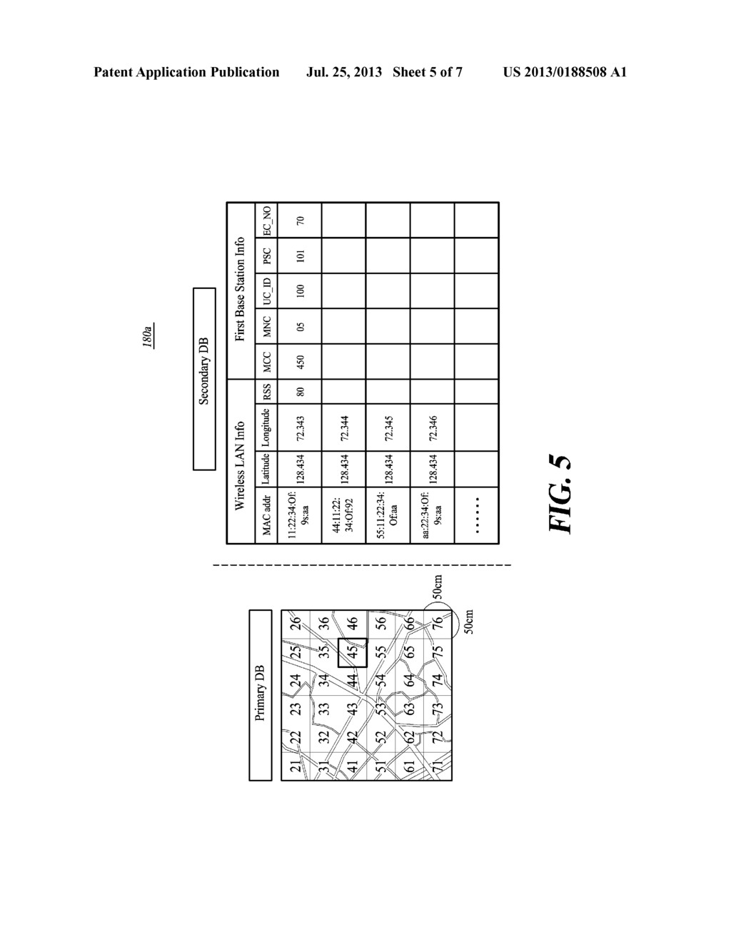 POSITIONING DEVICE OF MOBILE COMMUNICATION TERMINAL, METHOD FOR     CONSTRUCTING WIRELESS LAN INFORMATION OF DEVICE, POSITIONING SERVER OF     MOBILE COMMUNICATION TERMINAL, AND METHOD FOR DRIVING SERVER - diagram, schematic, and image 06