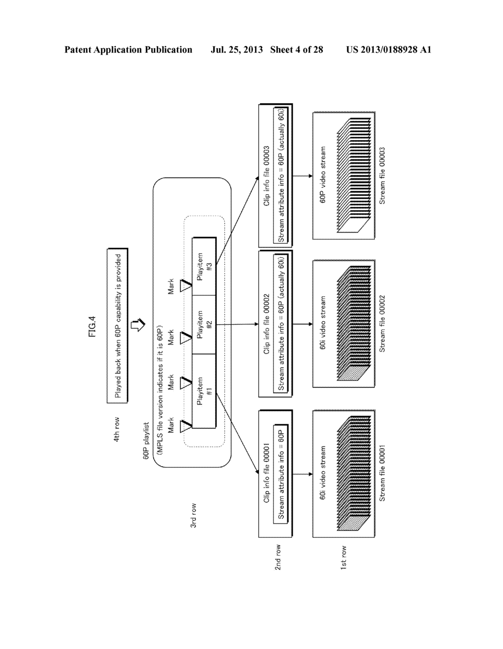 RECORDING MEDIUM, PLAYBACK DEVICE, RECORDING DEVICE, PLAYBACK METHOD AND     RECORDING METHOD FOR RECORDING PROGRESSIVE PICTURES AT HIGH FRAME RATE - diagram, schematic, and image 05