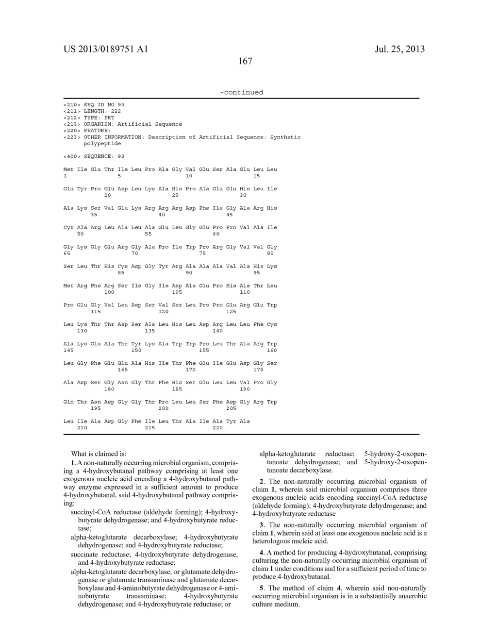 MICROORGANISMS FOR THE PRODUCTION OF 1,4-BUTANEDIOL, 4-HYDROXYBUTANAL,     4-HYDROXYBUTYRYL-COA, PUTRESCINE AND RELATED COMPOUNDS, AND METHODS     RELATED THERETO - diagram, schematic, and image 236