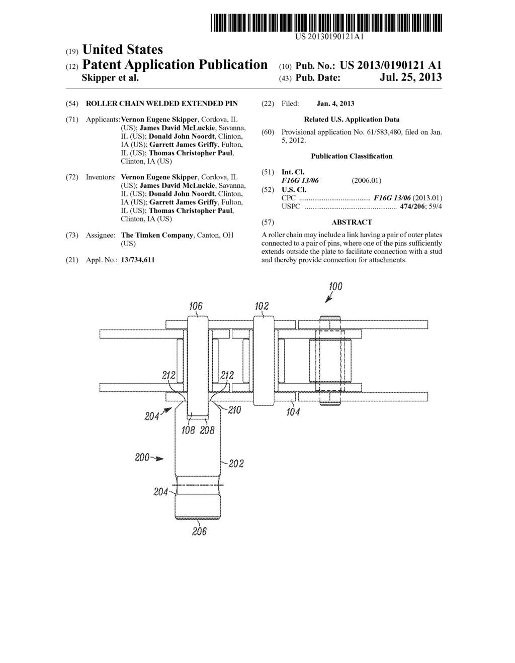 ROLLER CHAIN WELDED EXTENDED PIN - diagram, schematic, and image 01