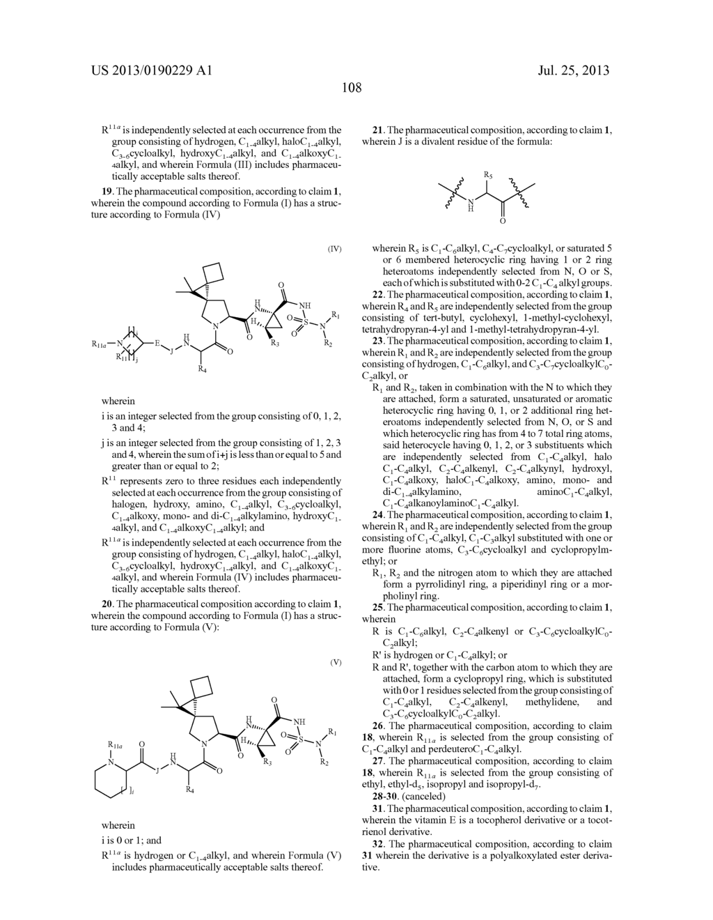 VITAMIN E FORMULATIONS OF SULFAMIDE NS3 INHIBITORS - diagram, schematic, and image 112