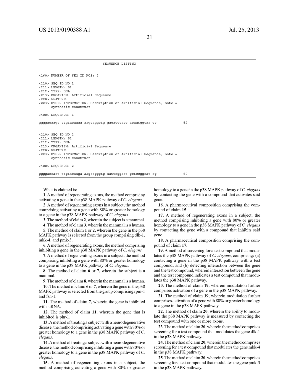 Methods and Compositions Related to DLK-1 and the P38 MAPK Pathway in     Nerve Regeneration - diagram, schematic, and image 42