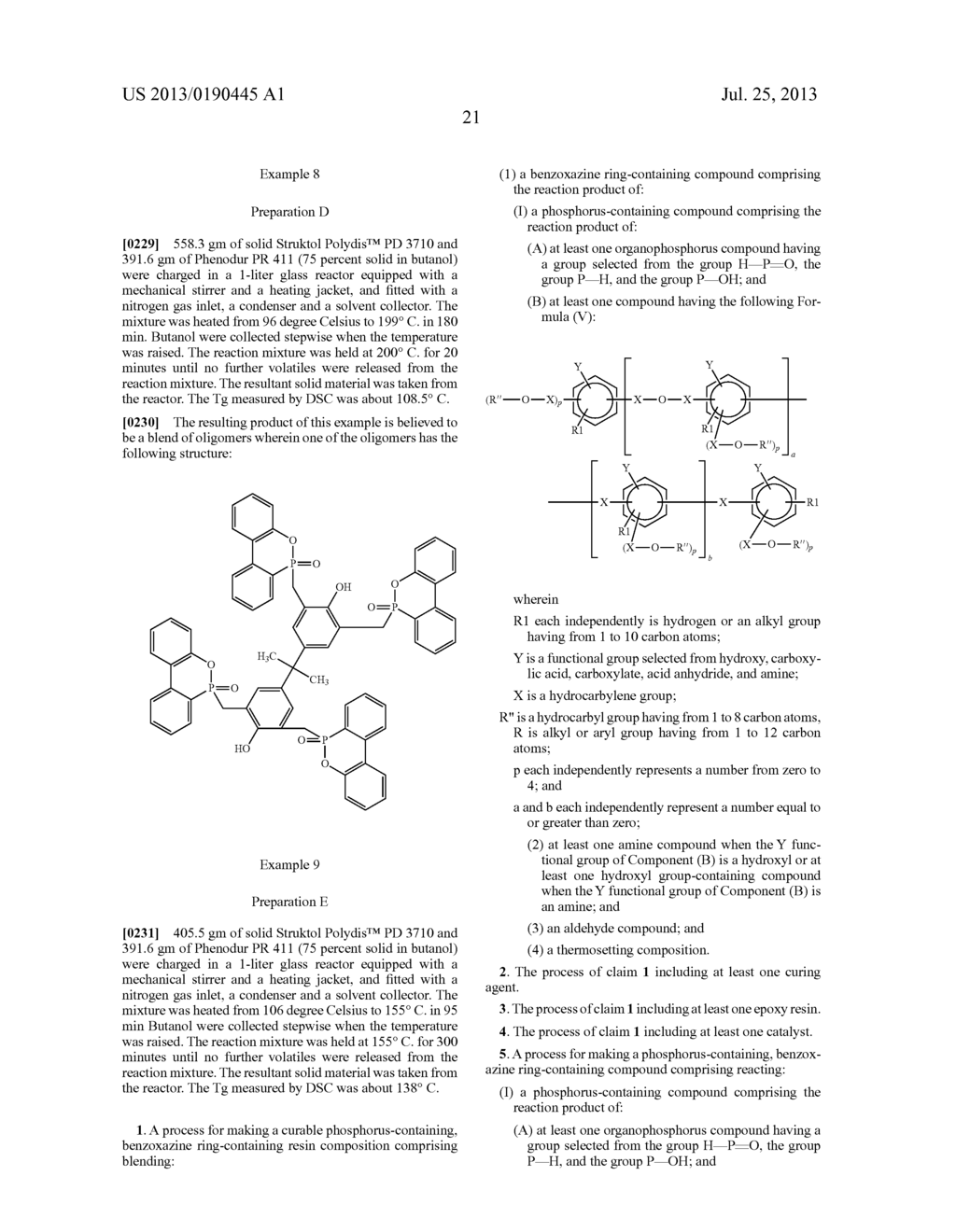 PHOSPHORUS-CONTAINING COMPOUNDS USEFUL FOR MAKING HALOGEN-FREE,     IGNITION-RESISTANT POLYMERS - diagram, schematic, and image 22