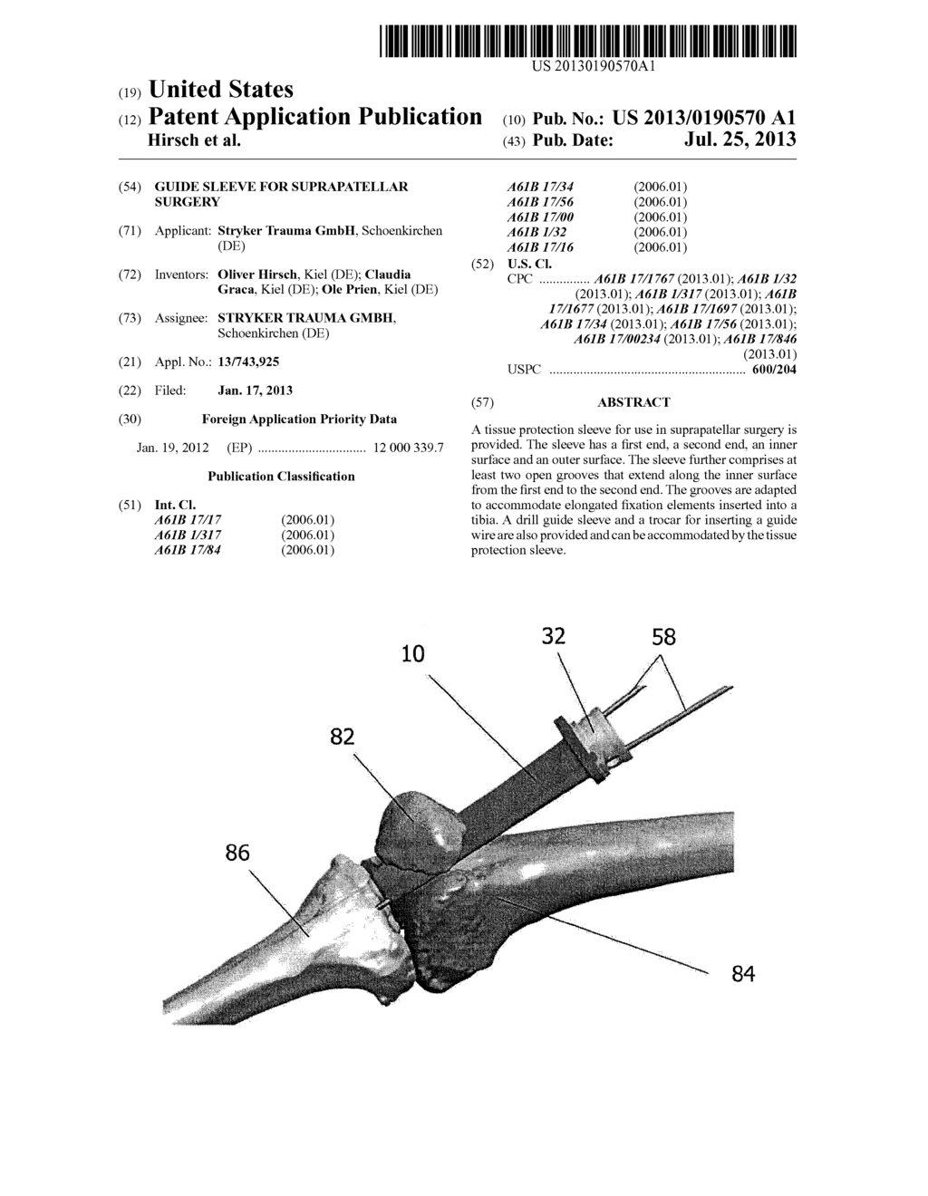 GUIDE SLEEVE FOR SUPRAPATELLAR SURGERY - diagram, schematic, and image 01