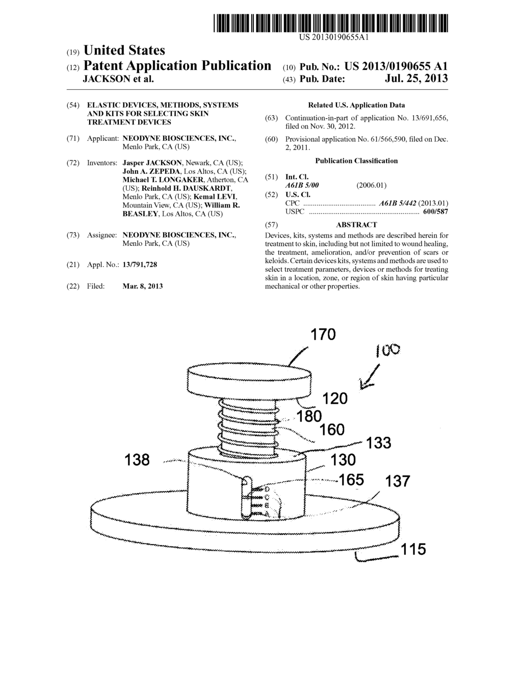 ELASTIC DEVICES, METHODS, SYSTEMS AND KITS FOR SELECTING SKIN TREATMENT     DEVICES - diagram, schematic, and image 01