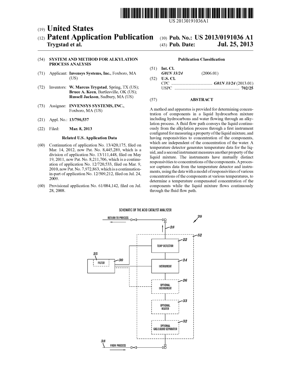 SYSTEM AND METHOD FOR ALKYLATION PROCESS ANALYSIS - diagram, schematic, and image 01