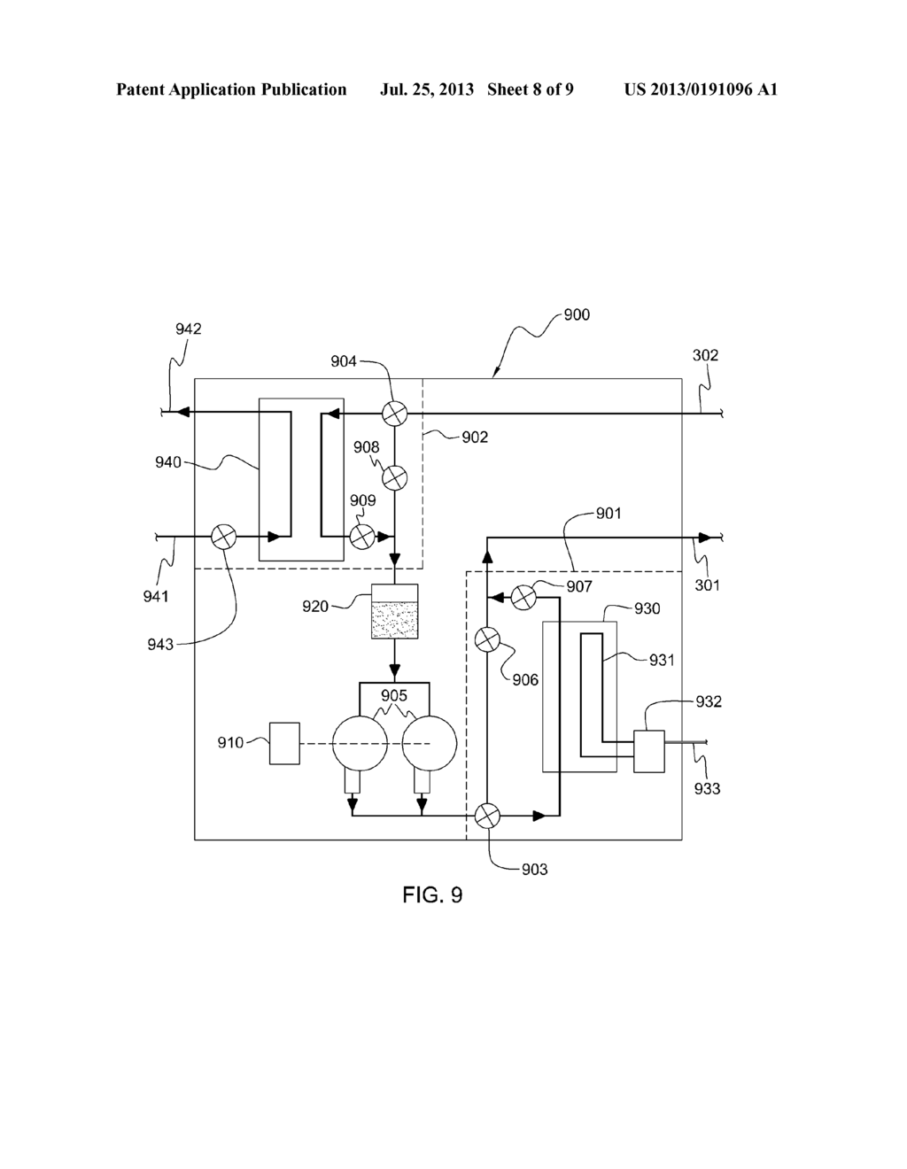 FLUID DISTRIBUTION METHOD FACILITATING COOLING OF ELECTRONICS RACK(S) AND     SIMULATING HEATED AIRFLOW EXHAUST OF ELECTRONICS RACK(S) - diagram, schematic, and image 09