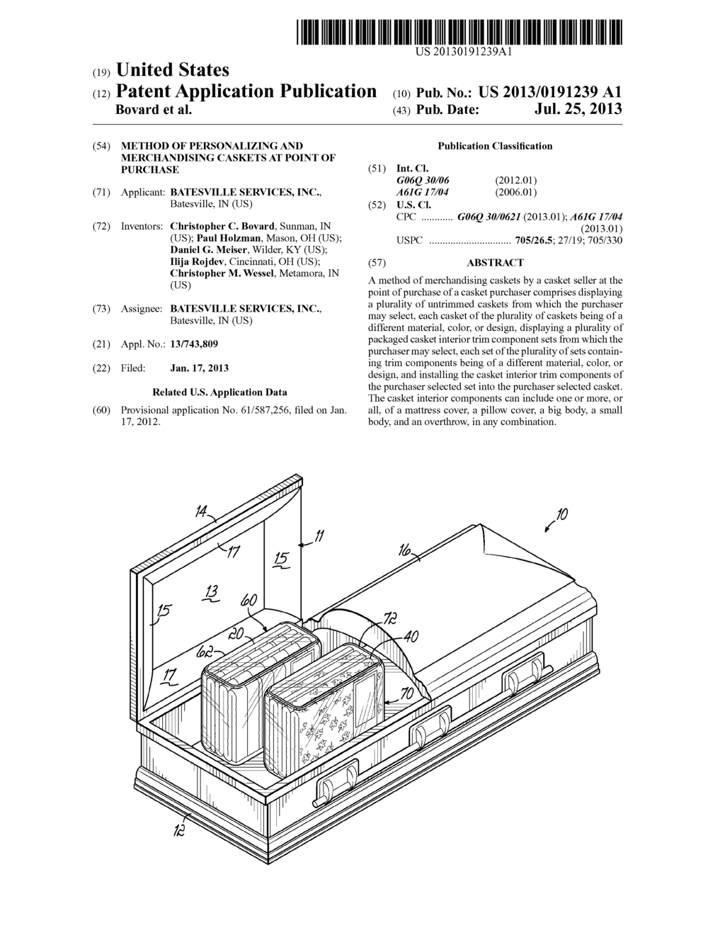 Method Of Personalizing And Merchandising Caskets At Point Of Purchase - diagram, schematic, and image 01