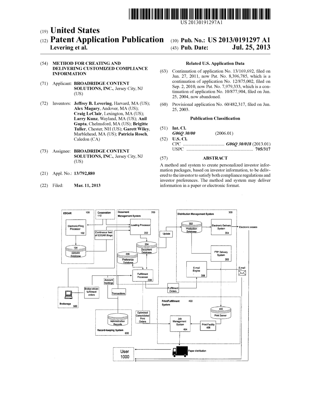 METHOD FOR CREATING AND DELIVERING CUSTOMIZED COMPLIANCE INFORMATION - diagram, schematic, and image 01