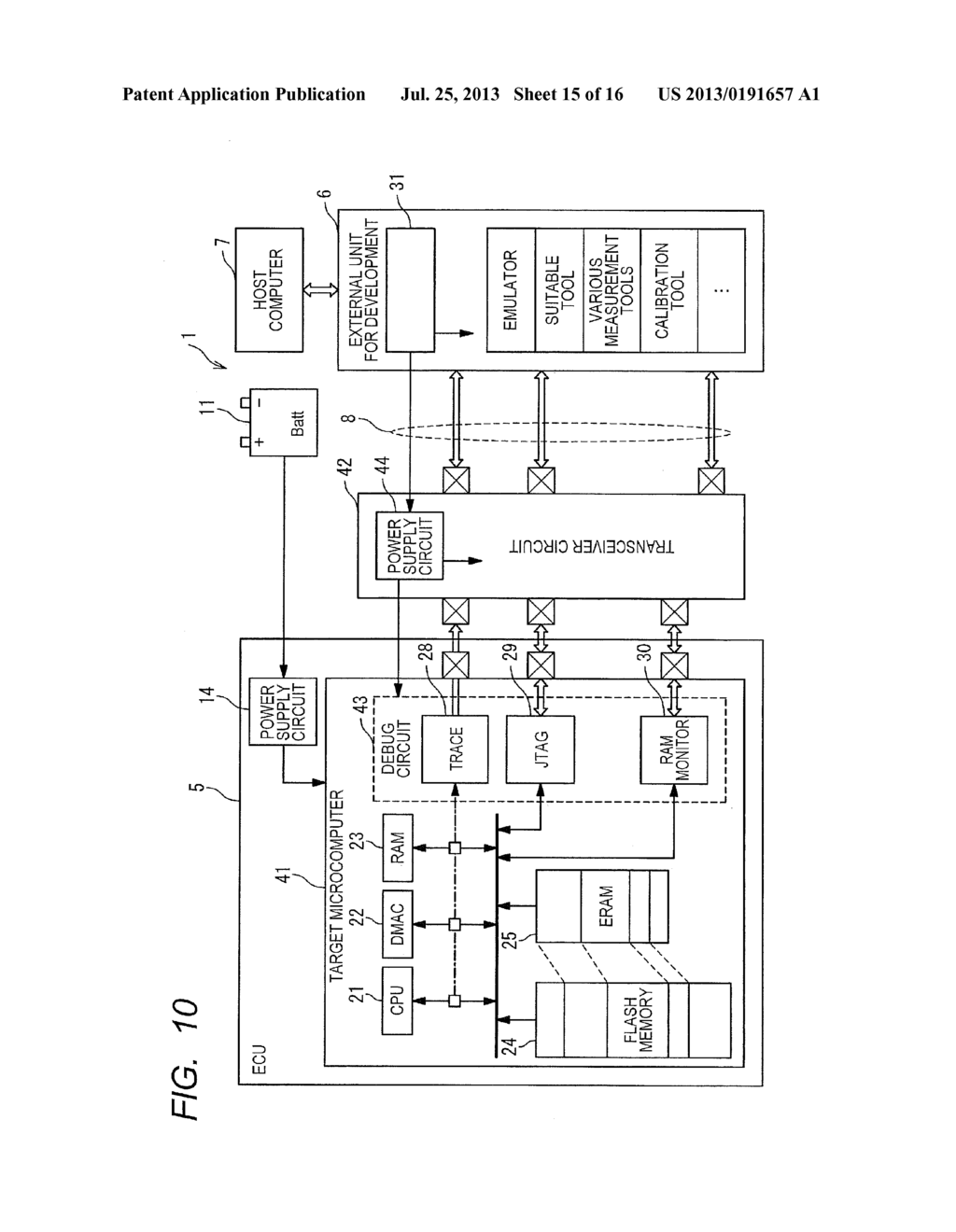 DEBUG SYSTEM, ELECTRONIC CONTROL UNIT, INFORMATION PROCESSING UNIT,     SEMICONDUCTOR PACKAGE, AND TRANSCEIVER CIRCUIT - diagram, schematic, and image 16