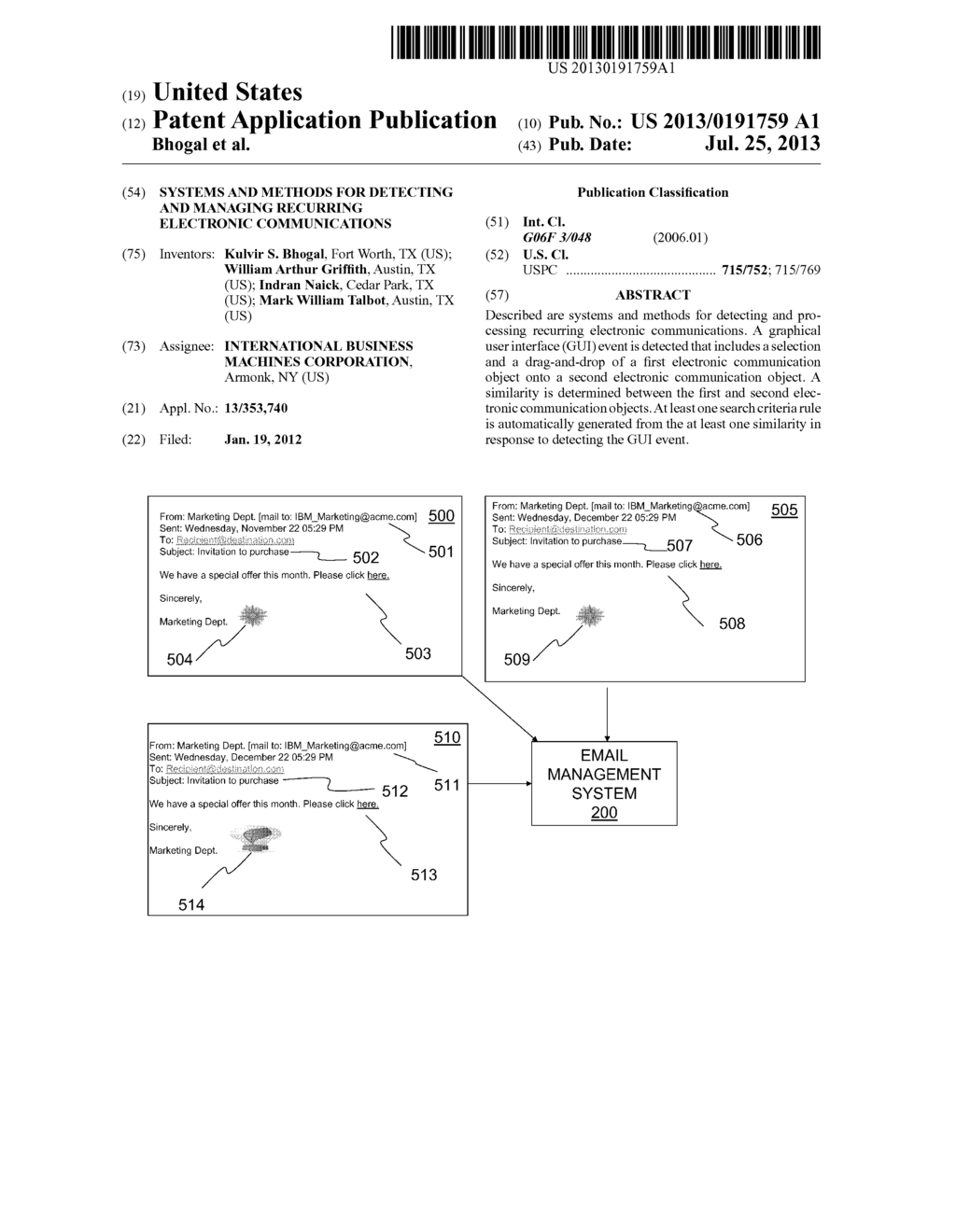 SYSTEMS AND METHODS FOR DETECTING AND MANAGING RECURRING ELECTRONIC     COMMUNICATIONS - diagram, schematic, and image 01