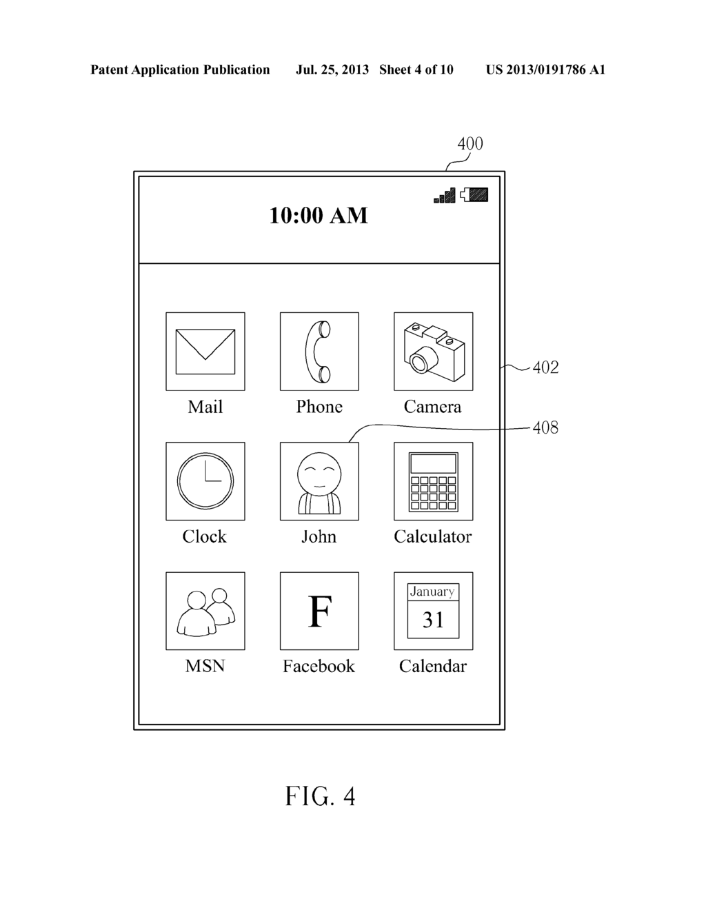 METHOD OF PERFORMING A SWITCHING OPERATION THROUGH A GESTURE INPUTTED TO     AN ELECTRONIC DEVICE - diagram, schematic, and image 05