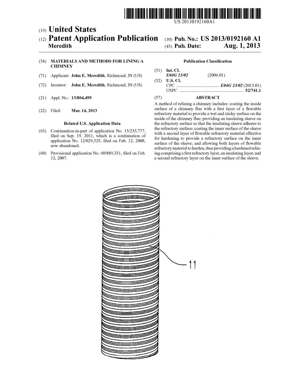 MATERIALS AND METHODS FOR LINING A CHIMNEY - diagram, schematic, and image 01